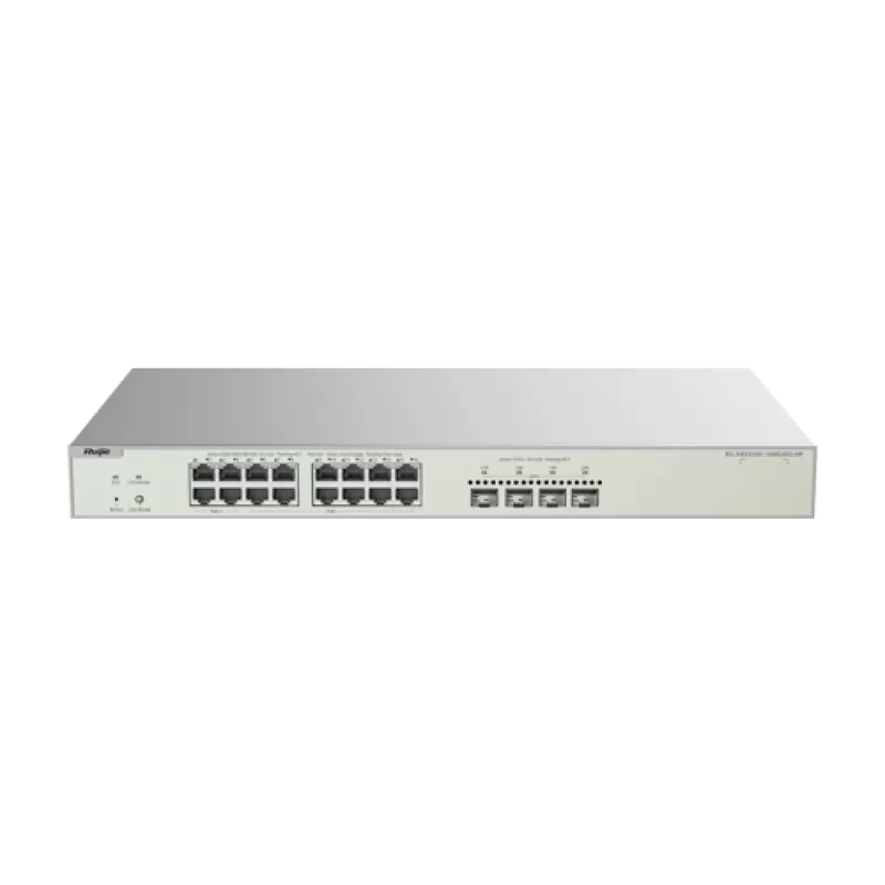 Switch L2+, 12 x RJ45 2.5G PoE+, 4 x RJ45 2.5G Hi-PoE, 4 x SFP+ 10G, Cloud Management, 1U - Ruijie RG-NBS3300-16MG4XS-HP
