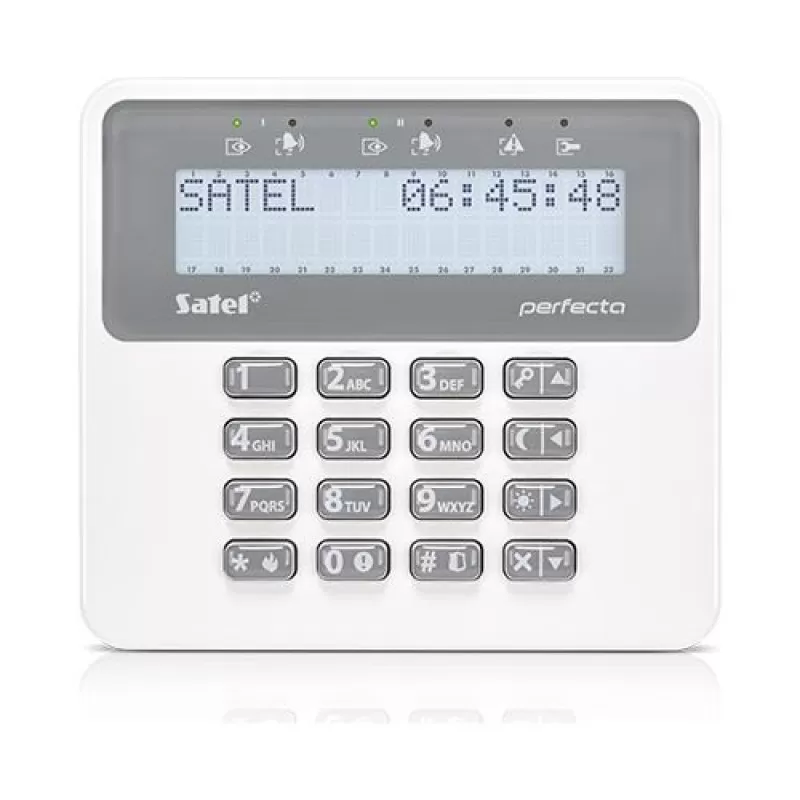 Tastatura alarma Satel PRF-LCD-WRL, Afisaj LCD, Wireless, Compatibila PERFECTA