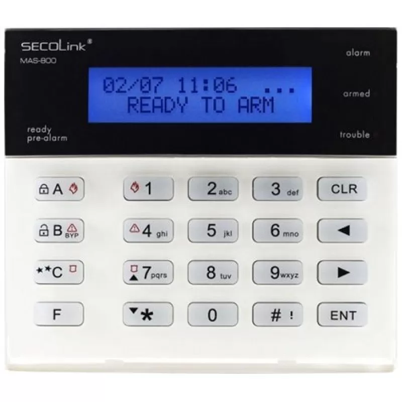 Tastatura alarma Secolink KM20B, LCD 2 randuri x 16 caractere