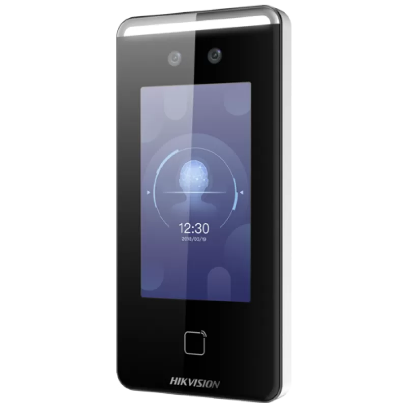 Terminal standalone IP de control acces si pontaj cu recunoastere faciala, amprenta, Card si cod QR - HIKVISION DS-K1T341AMF-S - imagine 1