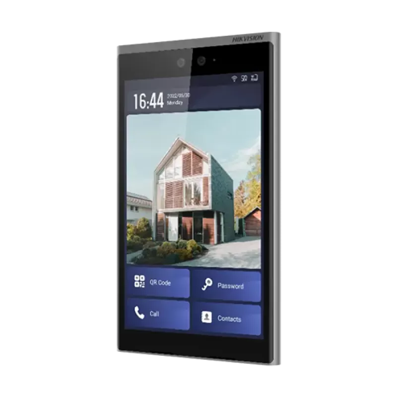 Videointerfon TCP/IP, 10.1' touch screen, 2x2MP, Recunoastere Faciala, Card, Alarma - HIKVISION DS-KD9633-WBE6