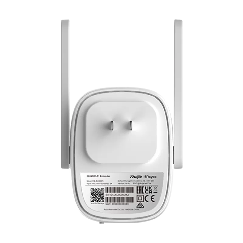 Wireless Extender Wi-Fi 4, 2.4 GHz, 1 x RJ45 10/100 Mbps, Cloud Management - Ruiie RG-EW300R - imagine 3