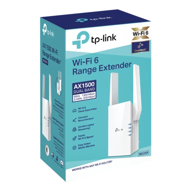 Wireless Range Extender TP-Link RE505X Wi-Fi 6 Dual-Band Gigabit AX1500 - TP-LINK RE505X - imagine 3