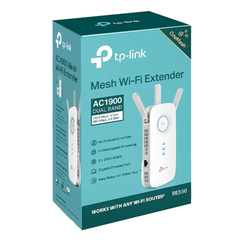 Wireless Range Extender TP-LINK RE550 AC1900, Wi-Fi 6, Dual-Band - TP-LINK RE550 - imagine 3