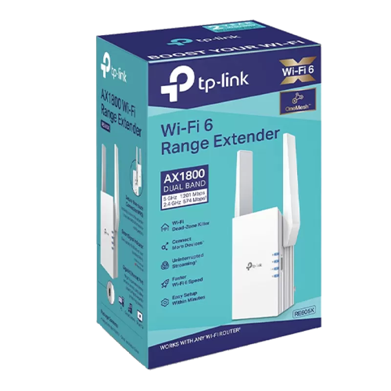 Wireless Range Extender TP-Link RE605X Wi-Fi 6 Dual-Band Gigabit AX1800 - TP-LINK RE605X - imagine 3