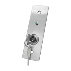 Buton de iesire cu cheie, montaj ingropat, inox, LED, NO-NC-COM, 115 x 40 mm CSK-408SLED