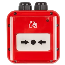 Buton de incendiu conventional de exterior, capac protectie, IP67, EN 54-11 - TELETEK SensoMAG-MCP50IP67