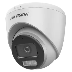 ColorVu, Dual Light - Camera analog 2MP, lentila 2.8mm, IR 40m, WL 40m, TVI/AHD/CVI/CVBS, Mic., IP67 - HIKVISION DS-2CE72DF0T-LFS-2.8mm - imagine 2