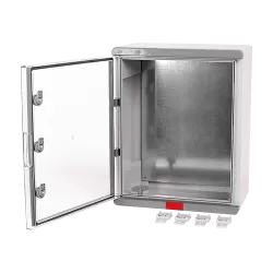 Cutie distributie IP67 din ABS gri, usa transparenta, placa metalica, 400x500x240 mm PS405024 - imagine 1