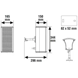 DIFUZOR COLOANA 20 W, EN54-24 - imagine 1