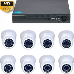 Kit supraveghere Guard View Supraveghere interior , 1MP 720P, cu  8 camere dome