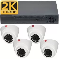 Kit supraveghere Guard View Supraveghere interior, AHD, 4MP, 4 Camere Dome