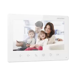 Kit videointerfon analogic 7inch, camera 2MP, conectare 2 fire - HIKVISION DS-KIS101-P(S) - imagine 2