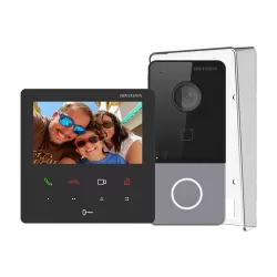 KIT  videointerfon pentru 1 familie, Wi-Fi 2.4Ghz, monitor 4.3 inch - HIKVISION DS-KIS606-P