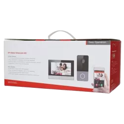 KIT videointerfon TCP/IP pentru 1 familie, monitor TFT LCD 7 inch - HIKVISION DS-KIS603-P - imagine 1