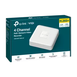 NVR 4K, 4 canale max. 8MP, 4 porturi PoE, Audio IN/OUT, Speaker, 1 x SATA - TP-Link VIGI VIGINVR1104H-4P - imagine 1