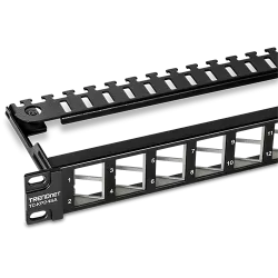 Patch Panel ecranat 24 porturi blank keystone inclinate 1U - TRENDnet TC-KP24SA - imagine 3