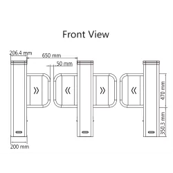 Poarta acrilica, 65 cm pentru poarta batanta DS-K3B501SX - HIKVISION DS-K3B501SX/601SX-Dp65/2 - imagine 1