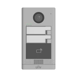 Post exterior videointerfon TCP/IP pentru 2 familii, IR, IK08 - UNV OEU-202S-HMK2