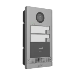 Post exterior videointerfon TCP/IP pentru 2 familii, IR, IK08 - UNV OEU-202S-HMK2 - imagine 1