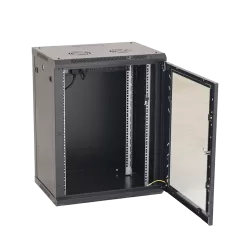 Rack perete 15U 19' 600x450, capacitate incarcare 80 Kg, negru - ASYTECH Networking ASY-15U-6045W - imagine 3