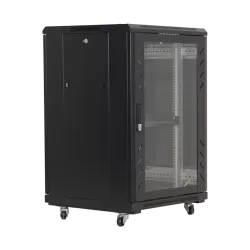 Rack perete 18U 19' 600x450, capacitate incarcare 80 Kg, negru - ASYTECH Networking ASY-18U-6045W - imagine 1