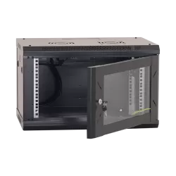 Rack perete 6U 19' 600x450, capacitate incarcare 80 Kg, negru - ASYTECH Networking ASY-6U-6045W - imagine 1