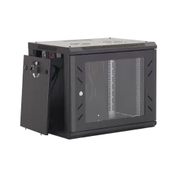 Rack perete 9U 19'' 600x450, capacitate incarcare 80 Kg, negru - ASYTECH Networking ASY-9U-6045W - imagine 1