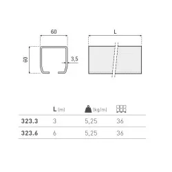 SINA GALVANIZATA 60X60X3,5 X 3 MT - imagine 1