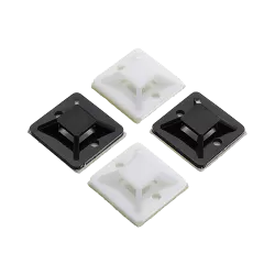 Suport plastic prindere coliere ALB, 19x19 mm, autoadeziv, 100 buc PYK-1