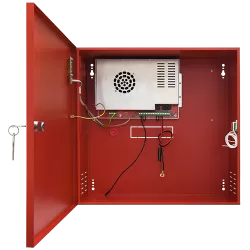 Sursa de alimentare EN 54-4, 27.6V/8.8A, cutie metalica cu loc acumulatori 2x28Ah/12V - PULSAR EN54C-10A28