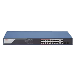 Switch 16 porturi PoE 100Mbps, 2 port uplink Gigabit, SMART Management - HIKVISION DS-3E1318P-EI - imagine 1