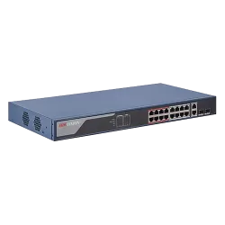 Switch 16 porturi PoE 100Mbps, 2 port uplink Gigabit, SMART Management - HIKVISION DS-3E1318P-EI - imagine 2