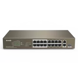 Switch 16 porturi PoE 10/100 Mbps, 2 port RJ45 Gigabit, 1 port SFP Gigabit - TENDA TND-TEF1118P-16-150W-V30 - imagine 1