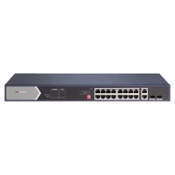 Switch 16 porturi PoE Gigabit fara management, 4 x Hi PoE, 2 x RJ45/SFP uplink Gigabit  - HIKVISION DS-3E0520HP-E