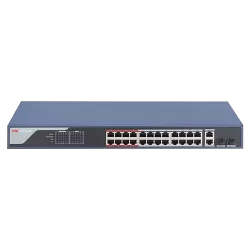Switch 24 porturi PoE 100Mbps, 2 port uplink Gigabit, SMART Management - HIKVISION DS-3E1326P-EI - imagine 1