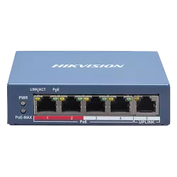 Switch 4 porturi PoE, 1 port uplink RJ45, SMART Management - HIKVISION DS-3E1105P-EI - imagine 2