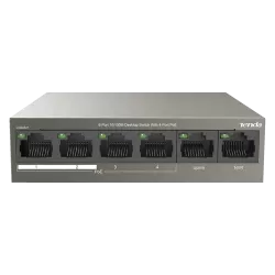 Switch 4 porturi PoE, 2 porturi uplink RJ45 10/100Mbps - TENDA TND-TEF1106P-4-63W