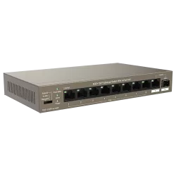 Switch 8 porturi Gigabit PoE, 1 port Uplink Gigabit, 1 port SFP Uplink Gigabit - Tenda TND-TEG1110PF-8-102W - imagine 1