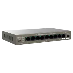 Switch 8 porturi Gigabit PoE, 1 x RJ45 Gigabit Uplink, 1 x SFP Gigabit Uplink - IP-COM G1110PF-8-102W - imagine 1