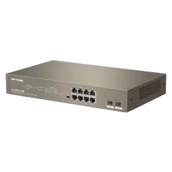 Switch 8 porturi PoE+ Gigabit, 2 porturi SFP Gigabit, 130W, 1U - IP-COM G1110P-8-150W