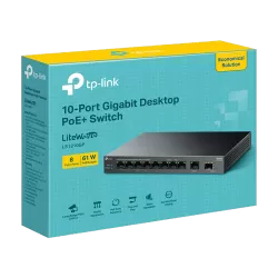 Switch LiteWave, 8 x RJ45 1G PoE, 1 x SFP 1G, 1 x RJ45 1G, Buget PoE 61W, Unmanaged - TP-Link LS1210GP - imagine 2