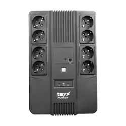 UPS TSY Power, 1000VA/600W, LED, AVR-repornire automata, Management, 8 x Schuko, 2 x RJ45, 1 X USB type B TSY-D-1K0-LED