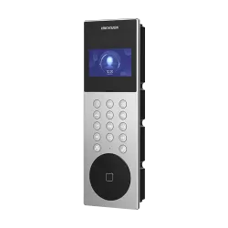 Videointerfon TCP/IP pentru blocuri si spatii birouri, 4.3' touch screen, 2x 2MP, Recunoastere faciala, Card, Alarma - HIKVISION DS-KD9203-ME6 - imagine 1