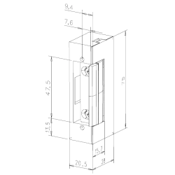 Yala electromagnetica de toc, consum redus, fail safe, alimentare 12 Vcc - effeff by ASSA ABLOY E7R-E9139 - imagine 1